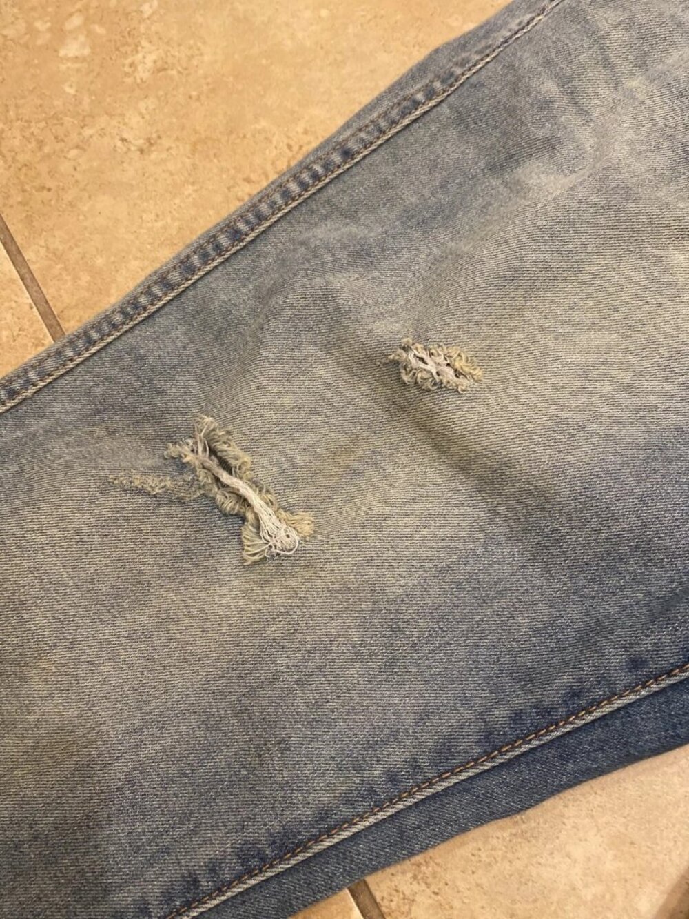 Free People High Roller Denim Overalls Distressed Sz 28” Waist US Sz 6 - Picture 9 of 16